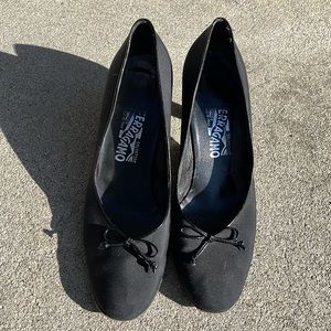SALVATORE FERRAGAMO Black Bow Heels